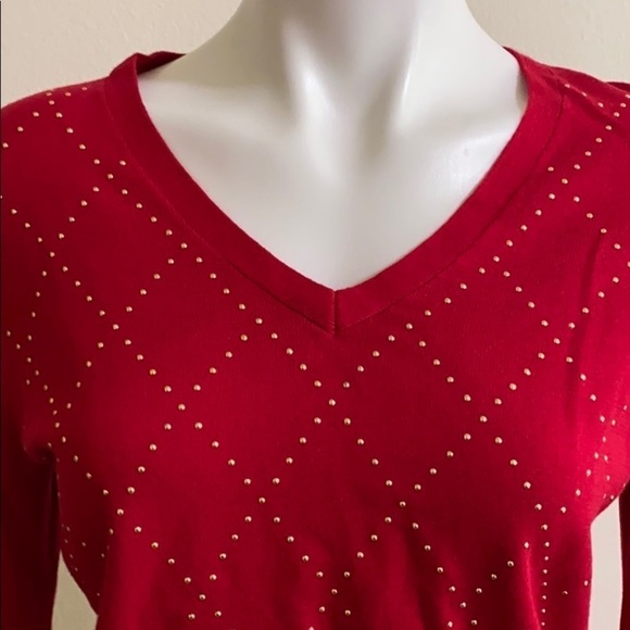 TOMMY HILFIGER Cotton argyle V-neck sweater size M - Picture 5 of 7